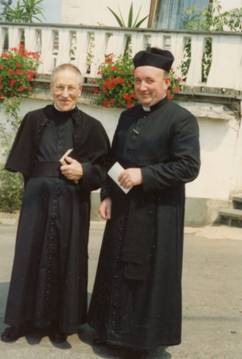 Abbé Joseph Vérité (†) et abbé Paul Schoonbroodt, le 22 juillet 1990